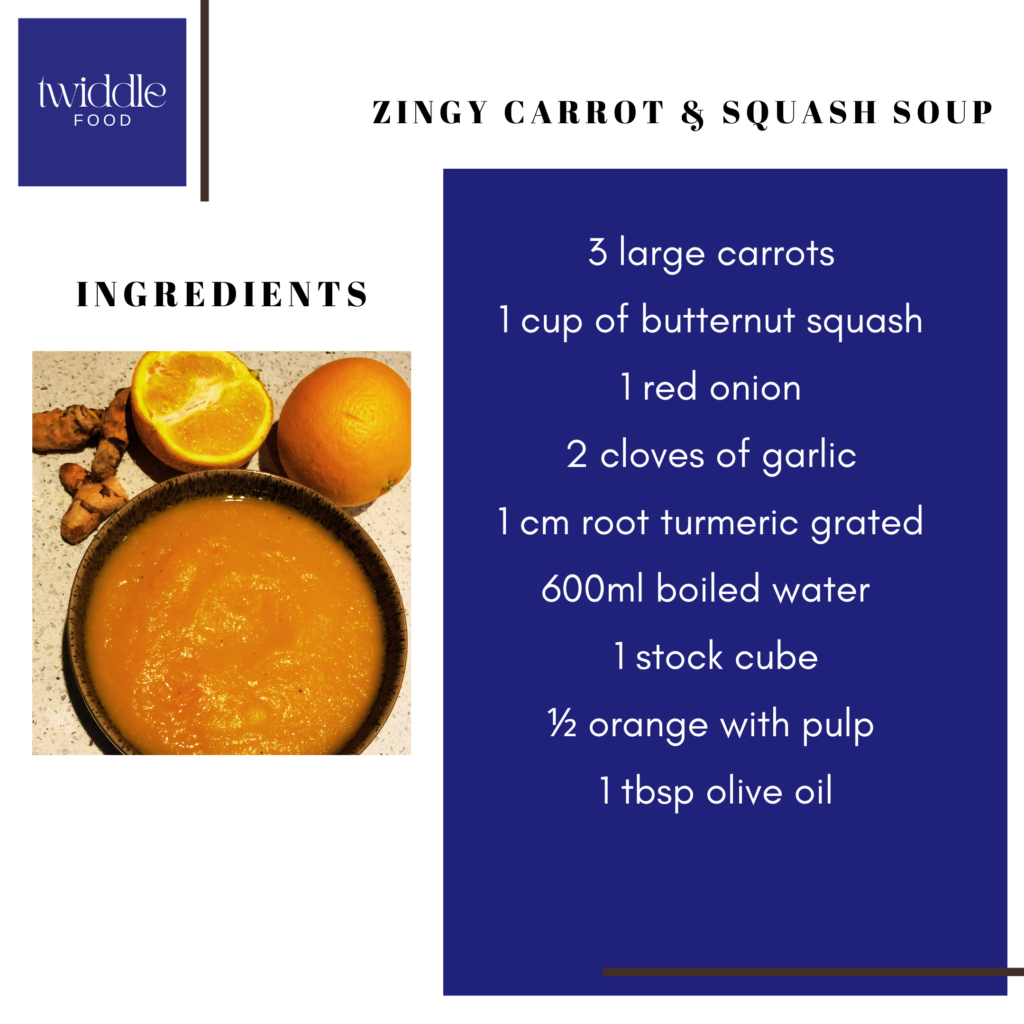 Zingy carrot and squash soup