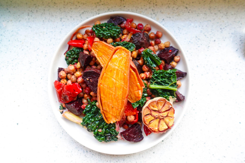 Roasted root veg salad